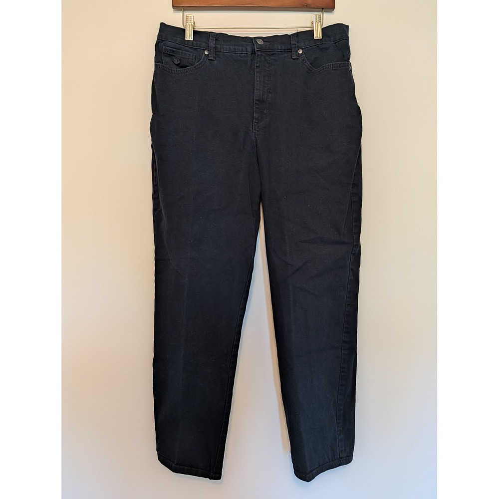 Gloria Vanderbilt Amanda Jeans Womens Size 14 Black Tapered Denim (fits 33x29)